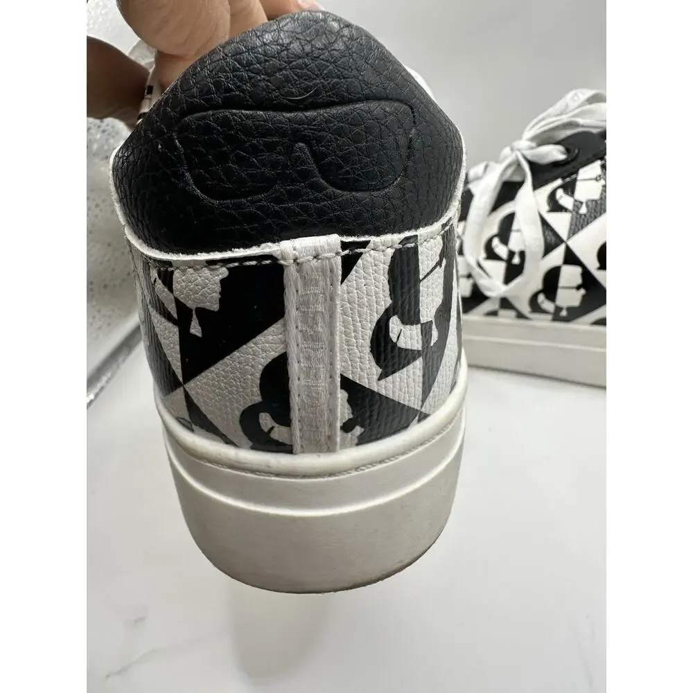Karl Lagerfeld Paris Cate Diamond Sneakers Mens Size 11 Black White Graphic